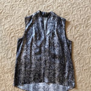 Snakeskin silk sleeveless blouse